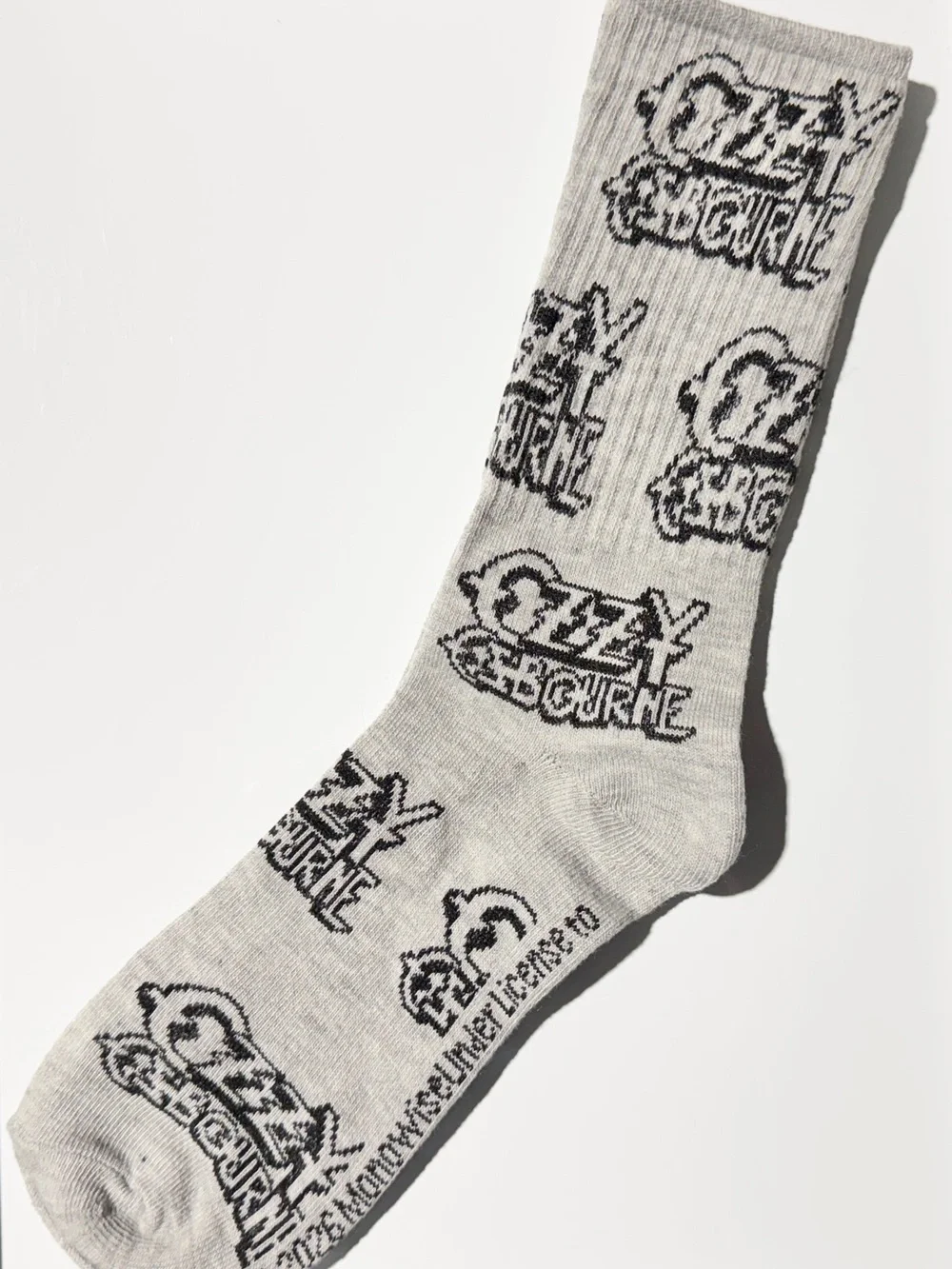 OZZY OSBOURNE Mens Novelty Crew Socks Black / Gray Logo One Size 8-12 NEW 2026